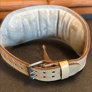 Weight Lifting Heavy Duty Tan Leather Men's Belt